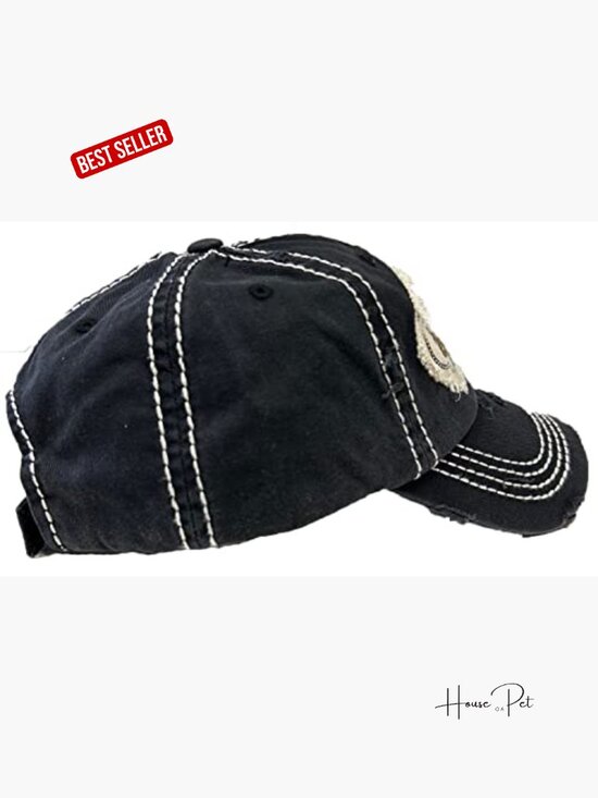 Vintage Distressed Cowgirl Embroidered Baseball Cap Adjustable Velcro